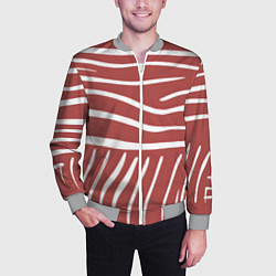 Бомбер мужской Полоски красной зебры, цвет: 3D-меланж — фото 2