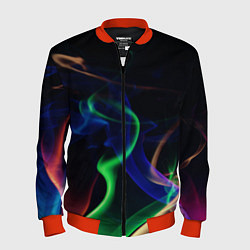 Бомбер мужской Color blue green red, цвет: 3D-красный