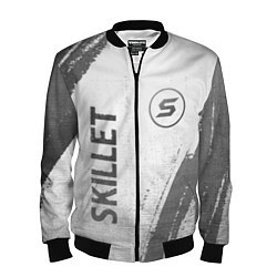 Бомбер мужской Skillet - white gradient вертикально, цвет: 3D-черный