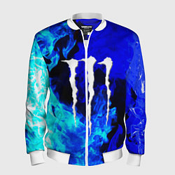 Бомбер мужской Monster energy синий дым, цвет: 3D-белый