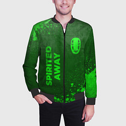 Бомбер мужской Spirited Away - green gradient вертикально, цвет: 3D-черный — фото 2