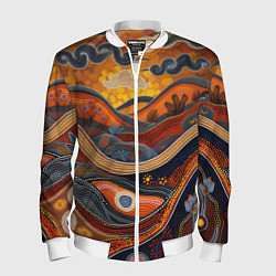 Бомбер мужской Горы и холмы в виде узоров, цвет: 3D-белый