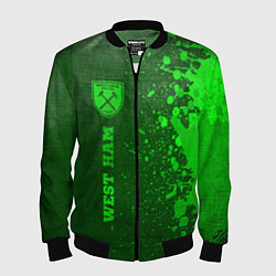 Бомбер мужской West Ham - green gradient по-вертикали, цвет: 3D-черный