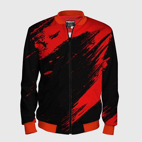 Мужской бомбер Color red black line / 3D-Красный – фото 1