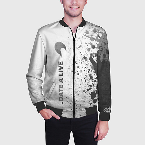 Мужской бомбер Date A Live - white gradient по-вертикали / 3D-Черный – фото 3