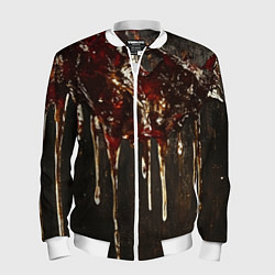 Бомбер мужской Стекающий мед - текстура, цвет: 3D-белый