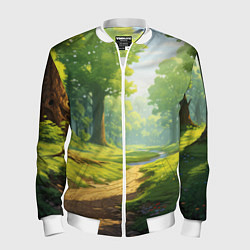 Бомбер мужской Fabulous forest, цвет: 3D-белый