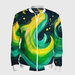 Мужской бомбер Желто-зеленая краска текстура