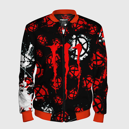 Мужской бомбер Monster energy anarhy / 3D-Красный – фото 1