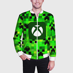 Бомбер мужской Minecraft xbox, цвет: 3D-белый — фото 2