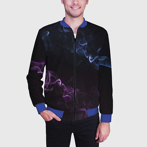 Мужской бомбер Color black blue pink / 3D-Синий – фото 3