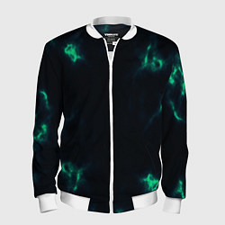 Бомбер мужской The color is turquoise, цвет: 3D-белый