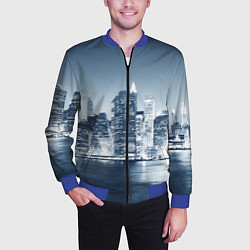 Бомбер мужской New York город, цвет: 3D-синий — фото 2