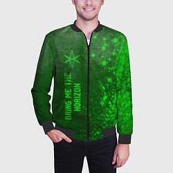 Бомбер мужской Bring Me the Horizon - green gradient по-вертикали, цвет: 3D-черный — фото 2