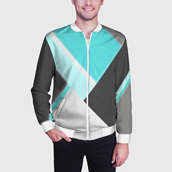 Бомбер мужской Color black blue, цвет: 3D-белый — фото 2