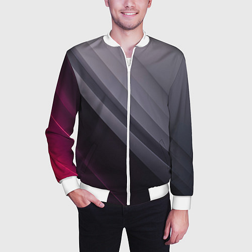 Мужской бомбер Color black grey / 3D-Белый – фото 3