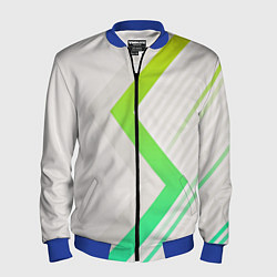 Бомбер мужской Color white line green, цвет: 3D-синий