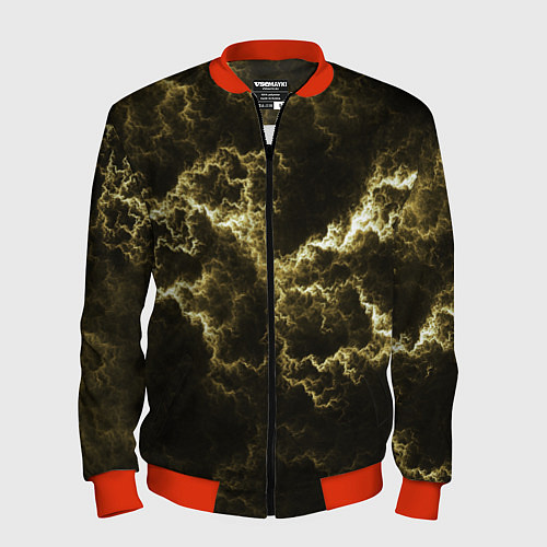 Мужской бомбер Lightning yellow / 3D-Красный – фото 1