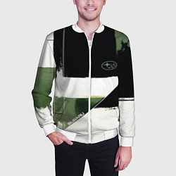 Бомбер мужской Subaru эмблема, цвет: 3D-белый — фото 2