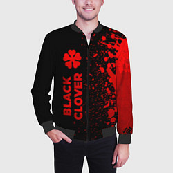 Бомбер мужской Black Clover - red gradient по-вертикали, цвет: 3D-черный — фото 2
