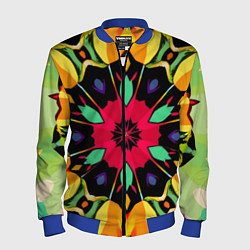 Бомбер мужской Салатовый калейдоскоп, цвет: 3D-синий