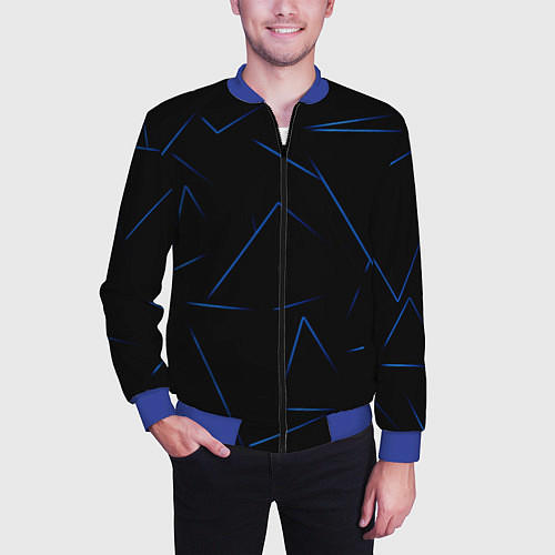 Мужской бомбер Color blue line / 3D-Синий – фото 3