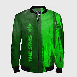 Бомбер мужской The Sims - green gradient по-вертикали, цвет: 3D-черный