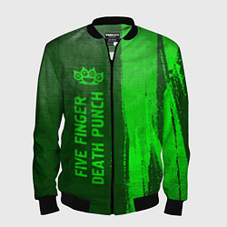 Бомбер мужской Five Finger Death Punch - green gradient по-вертик, цвет: 3D-черный