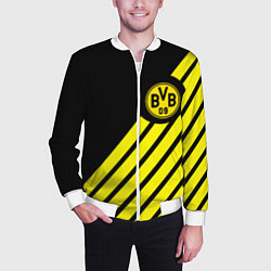 Бомбер мужской Borussia geometry yellow, цвет: 3D-белый — фото 2
