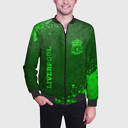 Бомбер мужской Liverpool - green gradient вертикально, цвет: 3D-черный — фото 2