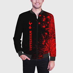 Бомбер мужской Tottenham - red gradient по-вертикали, цвет: 3D-черный — фото 2