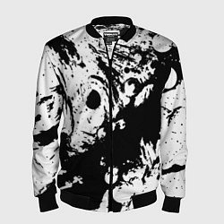 Бомбер мужской Чёрный с белой абстракцией, цвет: 3D-черный