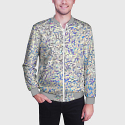 Бомбер мужской Мелкая мозаика перламутровый серо-голубой, цвет: 3D-меланж — фото 2