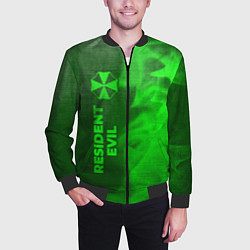 Бомбер мужской Resident Evil - green gradient по-вертикали, цвет: 3D-черный — фото 2