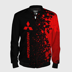 Бомбер мужской Mitsubishi - red gradient по-вертикали, цвет: 3D-черный