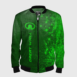 Бомбер мужской Great Wall - green gradient по-вертикали, цвет: 3D-черный