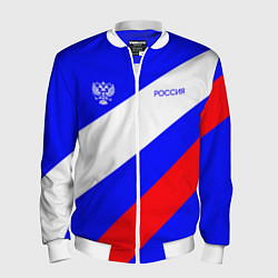 Мужской бомбер Россия с гербом и цветами флага