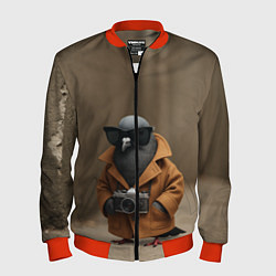 Бомбер мужской Шпиониро Голубиро мем, цвет: 3D-красный