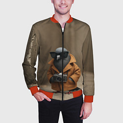 Бомбер мужской Шпиониро Голубиро мем, цвет: 3D-красный — фото 2