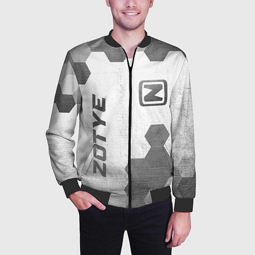Мужской бомбер Zotye - white gradient вертикально / 3D-Черный – фото 3