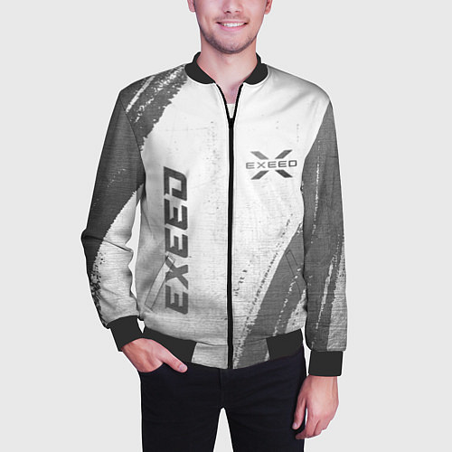 Мужской бомбер Exeed - white gradient вертикально / 3D-Черный – фото 3