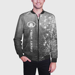 Бомбер мужской Great Wall - grey gradient по-вертикали, цвет: 3D-черный — фото 2