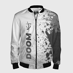 Бомбер мужской Doom - white gradient по-вертикали, цвет: 3D-черный