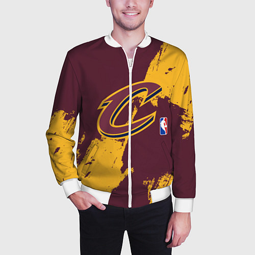 Мужской бомбер Cleveland Cavaliers NBA team / 3D-Белый – фото 3