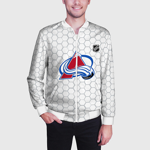 Мужской бомбер Колорадо Эвеланш - белые соты / 3D-Белый – фото 3