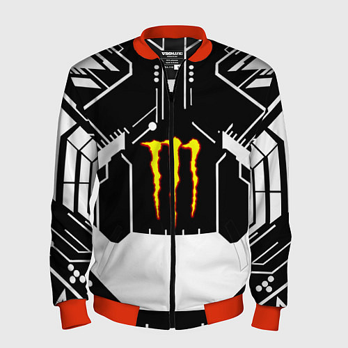 Мужской бомбер Monster energy geometry / 3D-Красный – фото 1