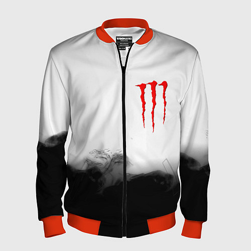 Мужской бомбер Monster energy splash smoke / 3D-Красный – фото 1