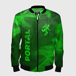 Бомбер мужской Portal - green gradient вертикально, цвет: 3D-черный