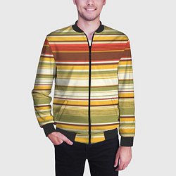 Бомбер мужской Горизонтальные полосы, цвет: 3D-черный — фото 2