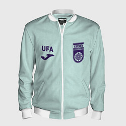 Бомбер мужской Фк Уфа - мятный цвет и текстура, цвет: 3D-белый